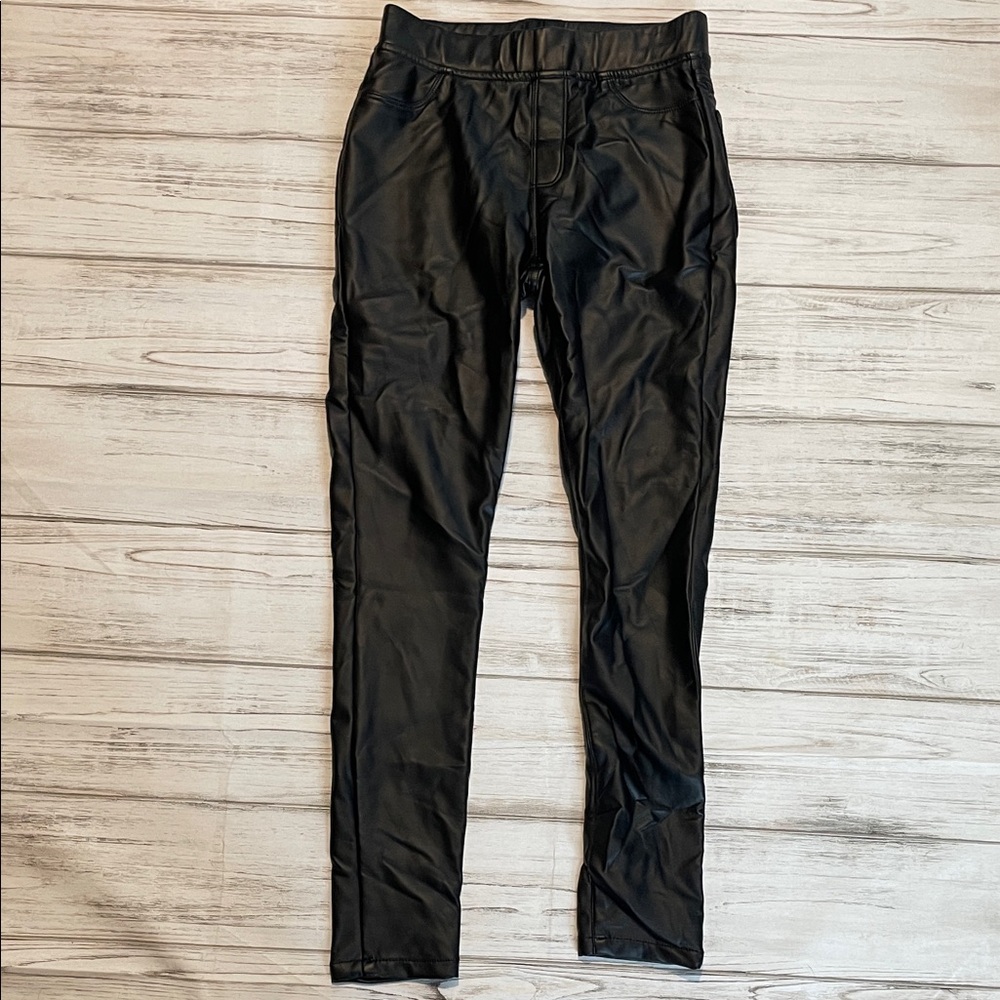 Women Faux Leather Black Pants